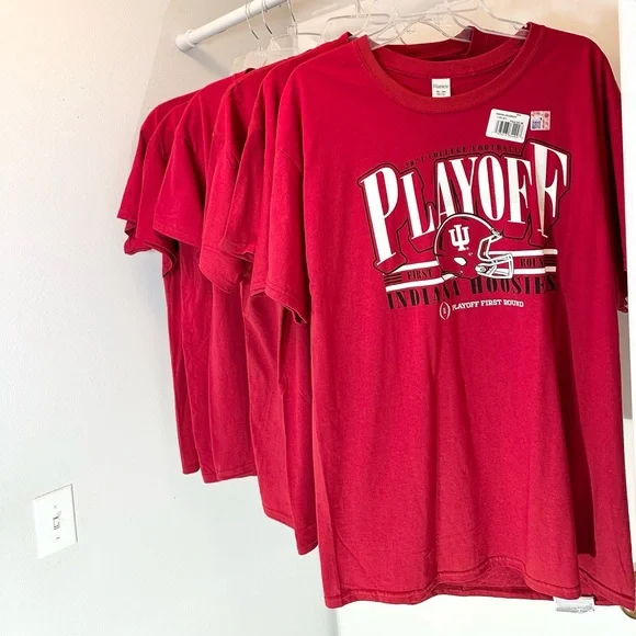 NWT 6 Pack Hanes Indiana T-Shirts Med, Lg, Xl - Picture 4 of 16